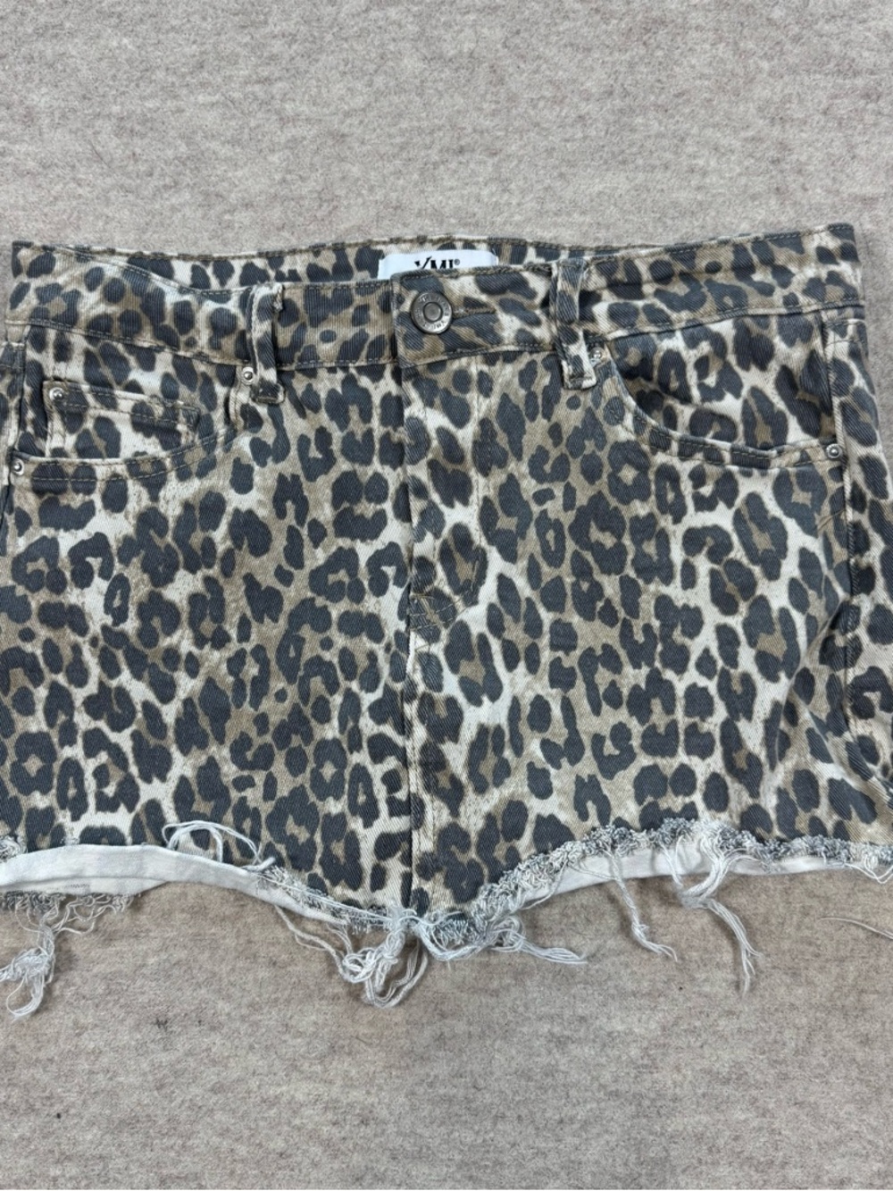 YMI Leopard Print Mini Skirt in Tan and Black